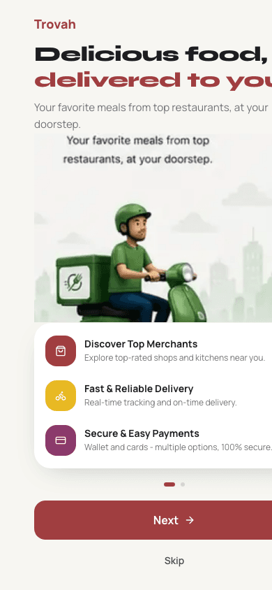 Trovah Shop buyer onboarding